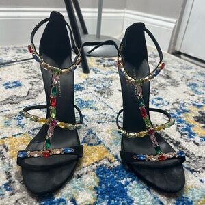 Giuseppe Zanotti crystal/ruby sandal heels